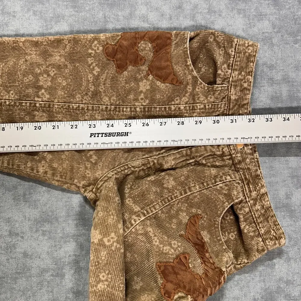 Vintage 2003 Bratz Girls Corduroy Pants Youth 10/12 Y2K Brown Embroidered Flare